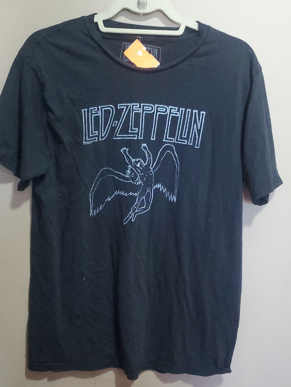 Black Graphic Band Tee - Men's Casual Shirt Led Zeppelin Size Large